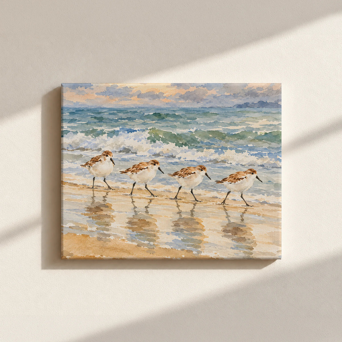 Sandpipers By The Shore Canvas Print