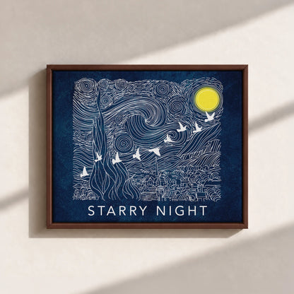 Starry Night Framed Canvas Print