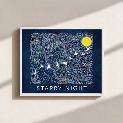 Starry Night Framed Canvas Print
