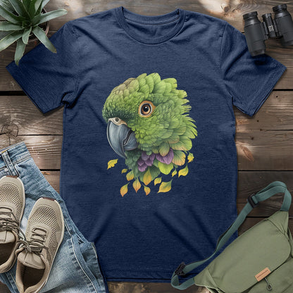 Beautiful Amazon green parrot on a shirt!