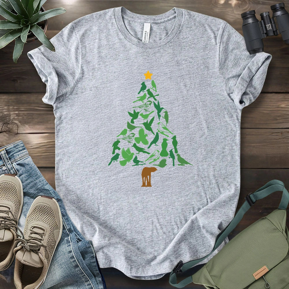 Backyard Birds Christmas Tree T-shirt