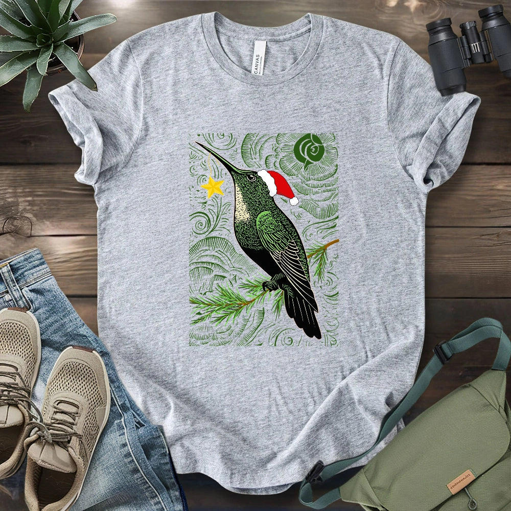 Christmas Green Hummingbird T-shirt