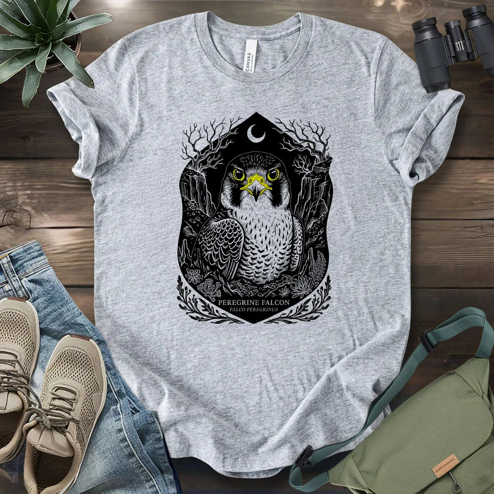 Falco Peregrinus Linocut T-shirt