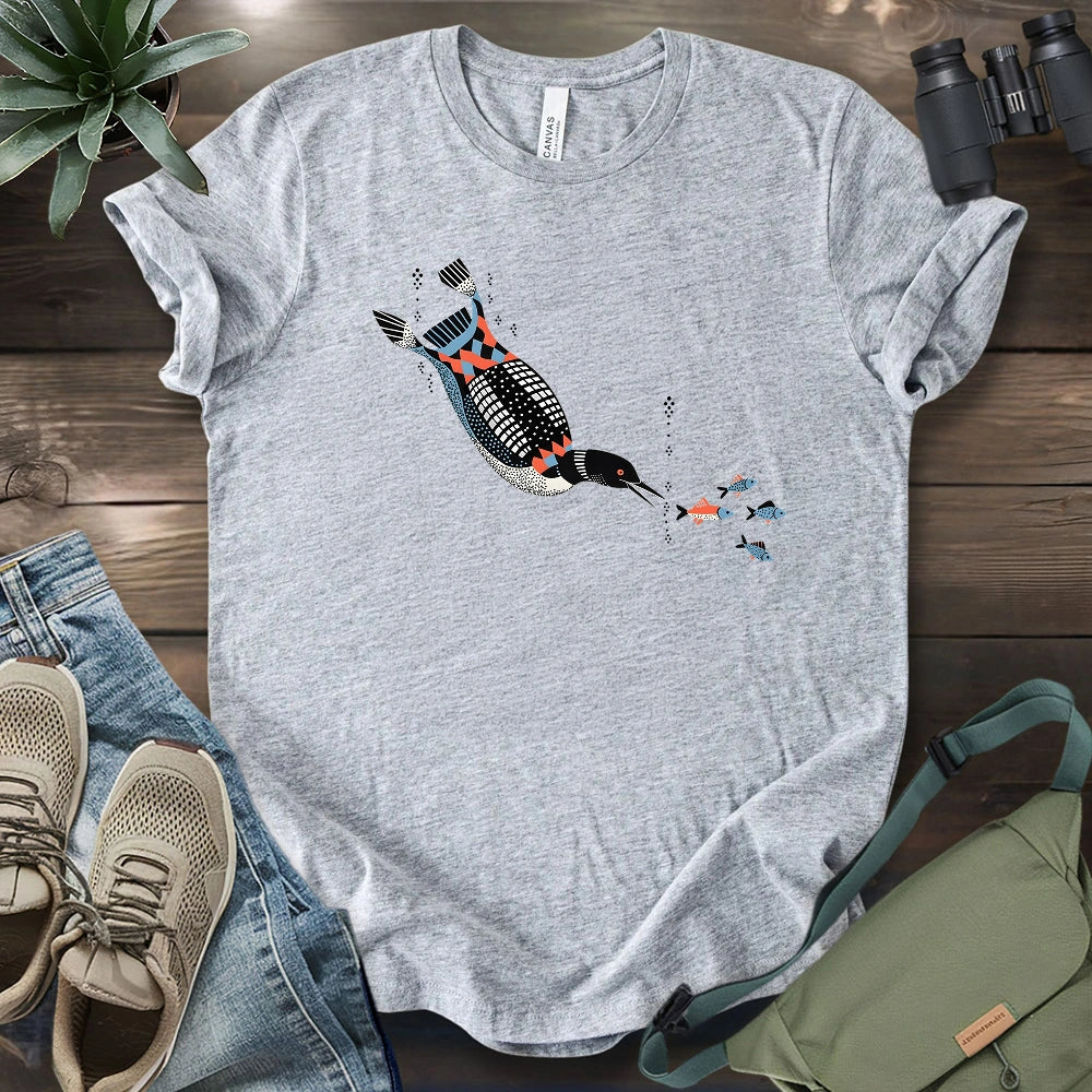 Geometric Loon On The Hunt T-shirt