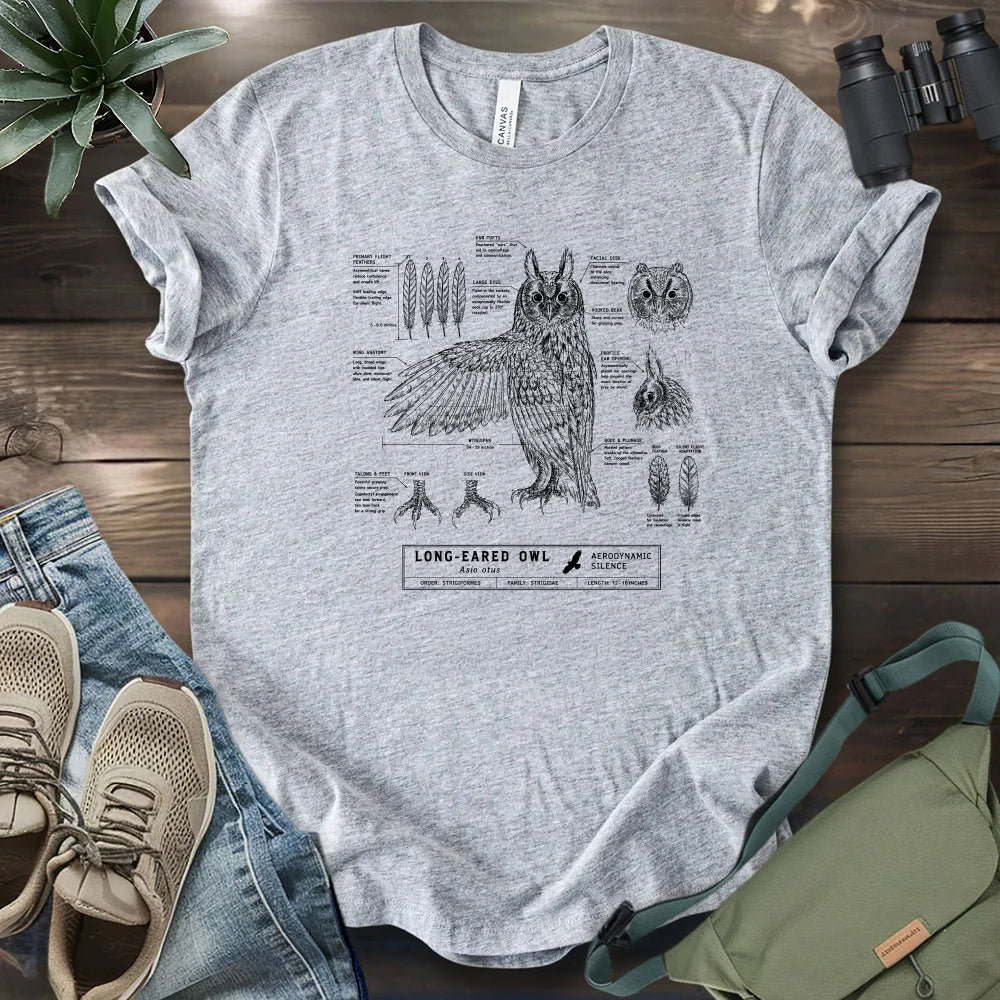 Long-eared Owl Anatomy T-shirt