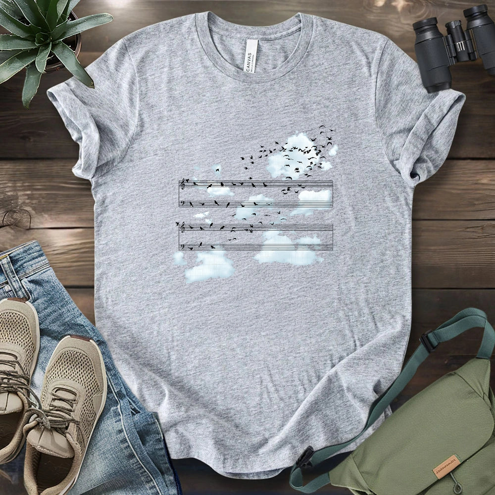 Music Stave On The Sky T-shirt