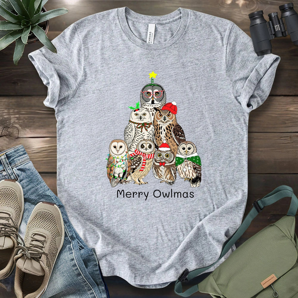 Owl Family Christmas T-shirt