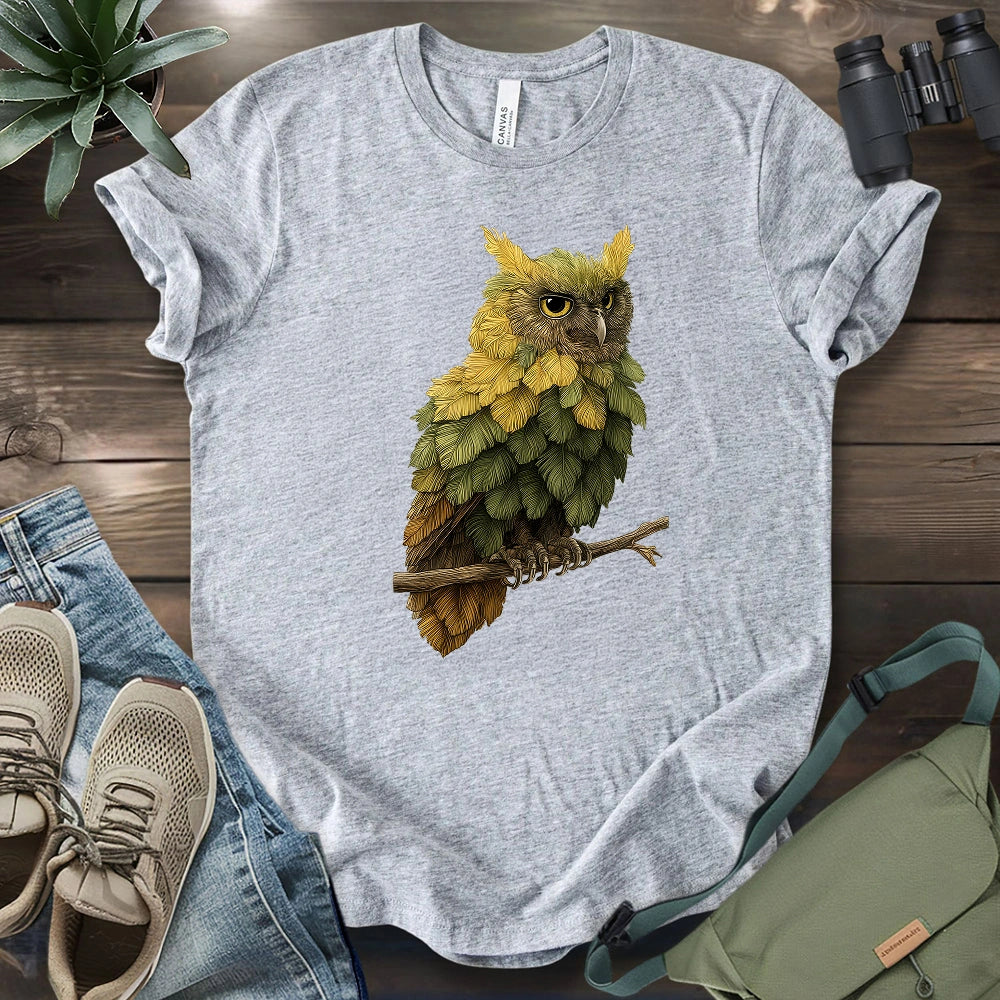 Owl Made By Leaves T-shirt