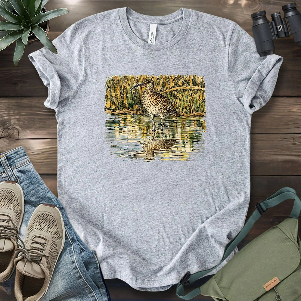 Whimbrel Shadow On Water T-shirt