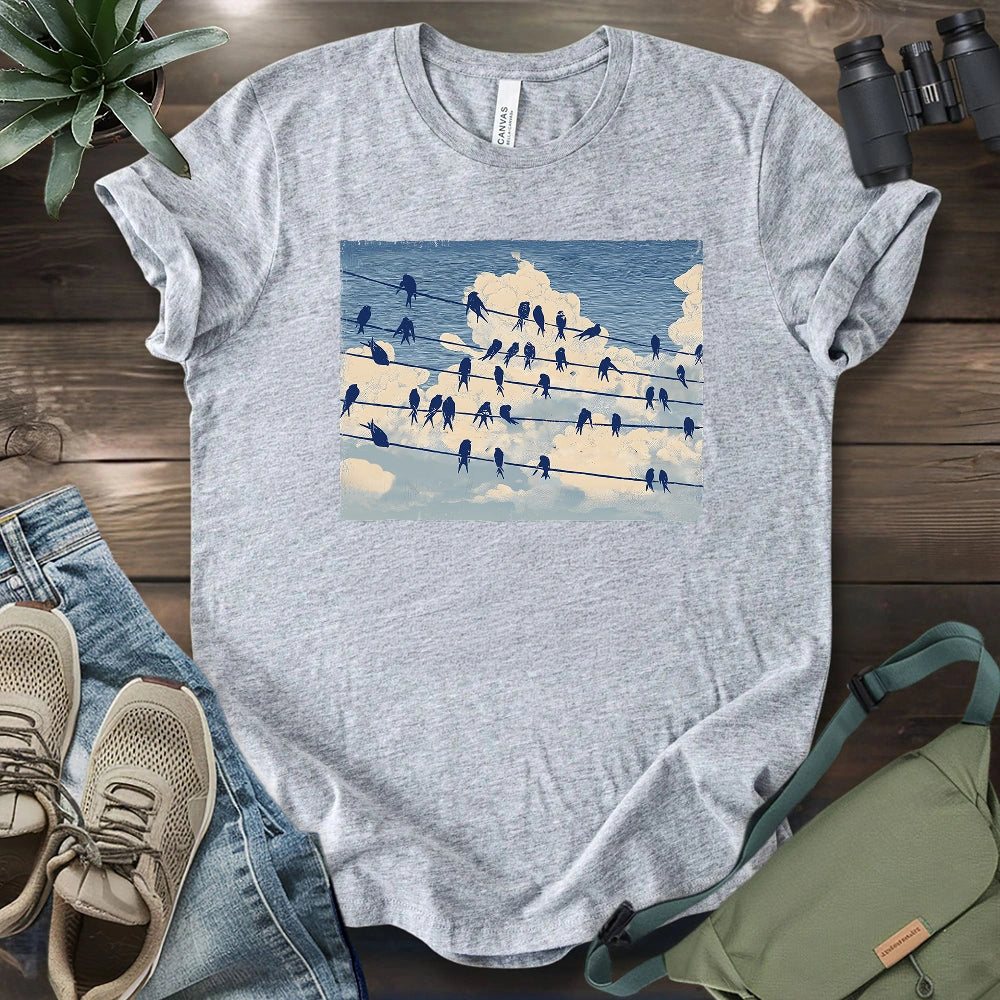 Music Stave On The Sky T-shirt