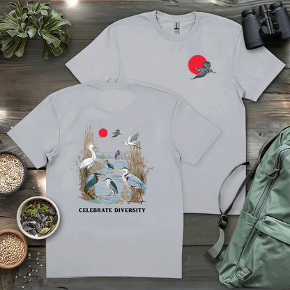 Celebrate Heron Diversity 2 Side T-shirt