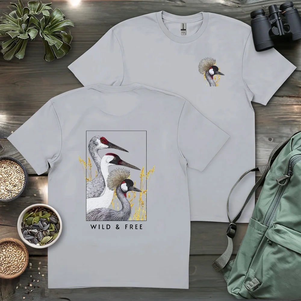 Wild Cranes Must Be Protected 2 Side T-shirt