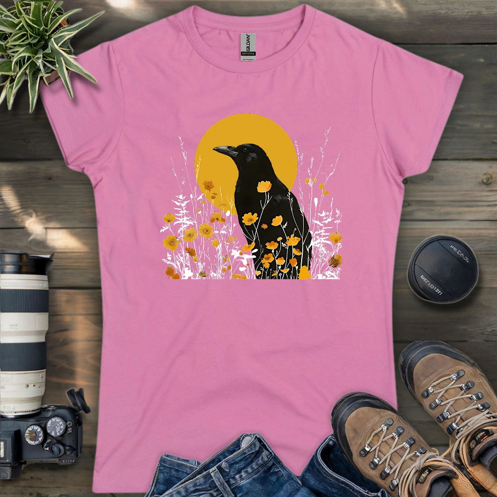 American Crow With Poppies Women's T-shirt