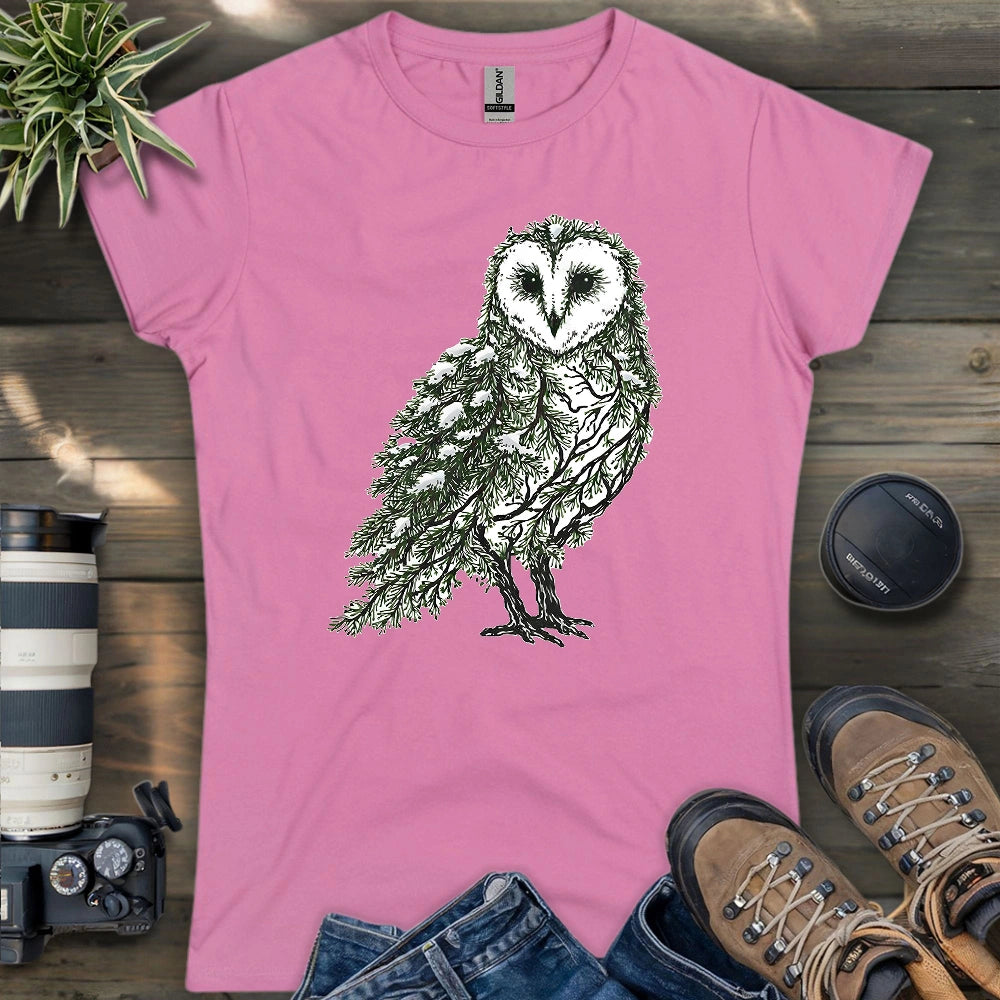 Barn Owl Made By Leaves Women's T-shirt