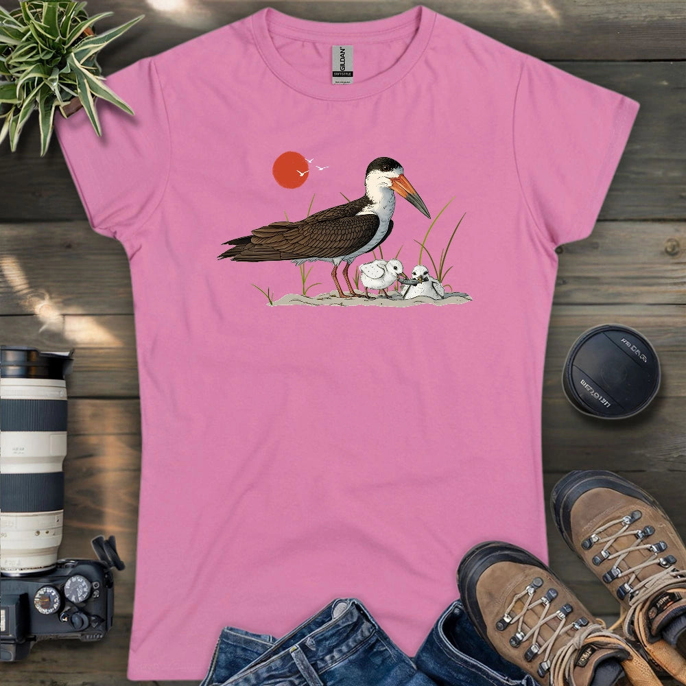 Black Skimmer With Chicks Women's T-shirt