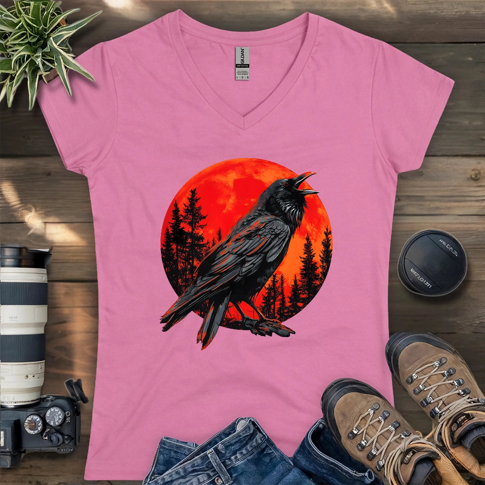 Blood Moon Raven Lady V-neck