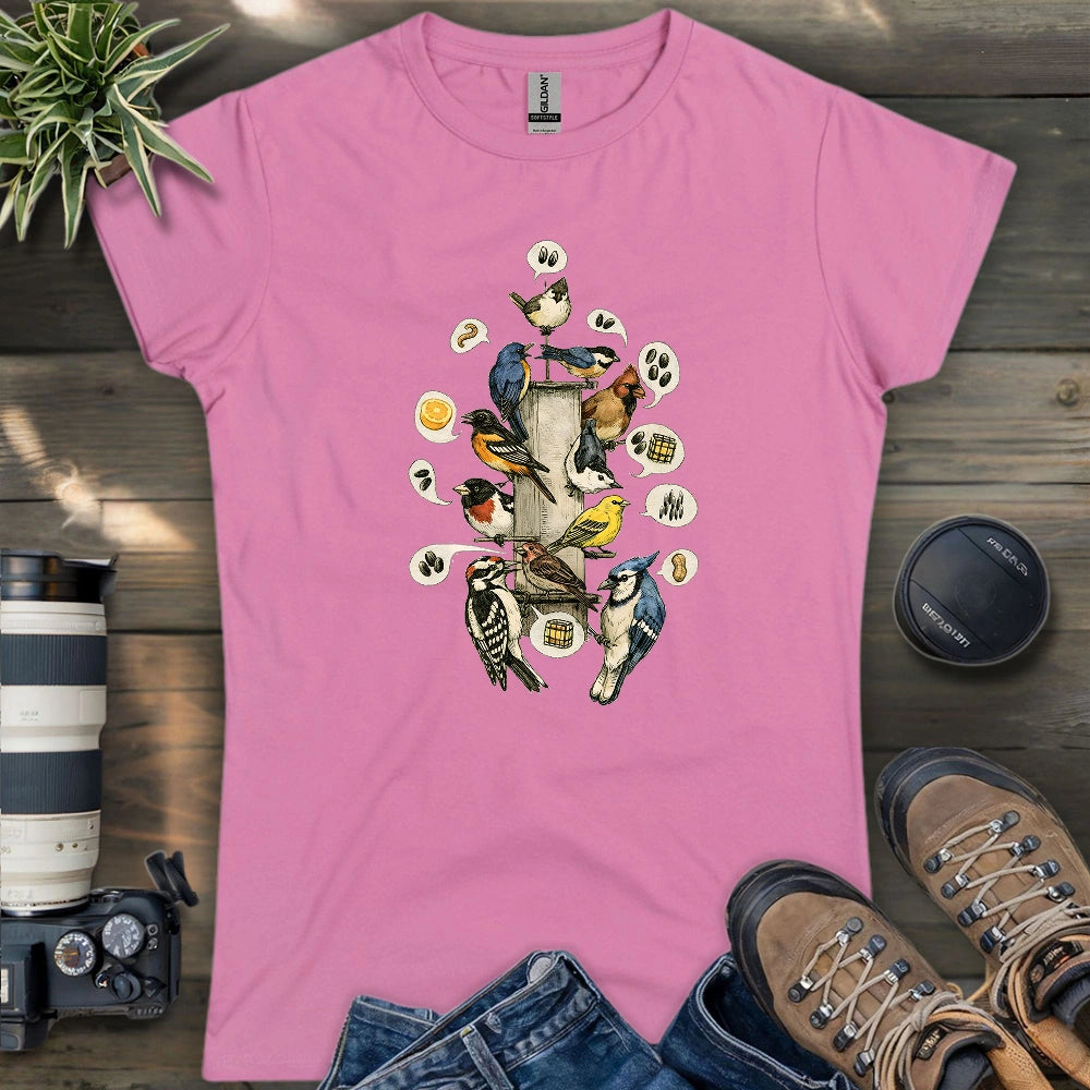 Busy Morning At Feeder Women's T-shirt