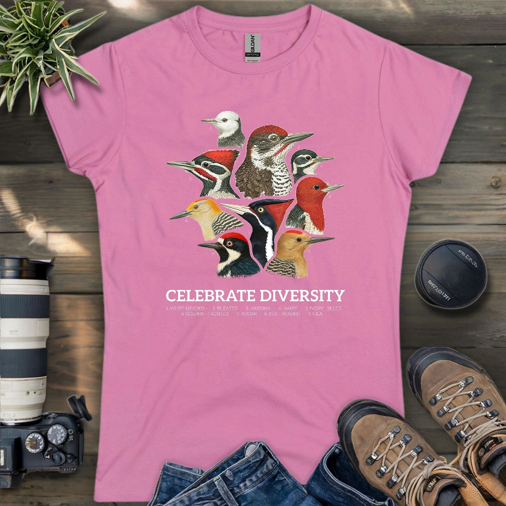 Celebrate Diversity Of Woodpeckers Women's T-shirt