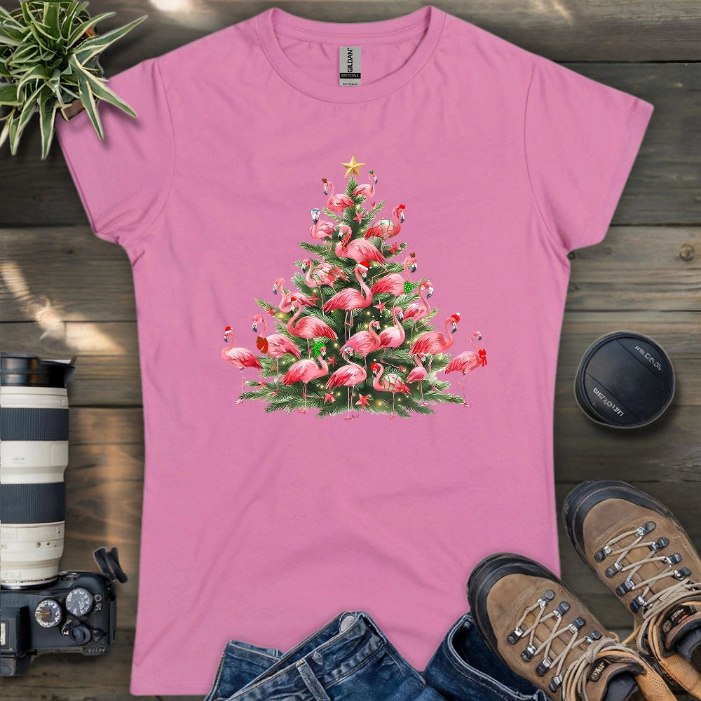 Flamingo Christmas Tree Women's T-shirt
