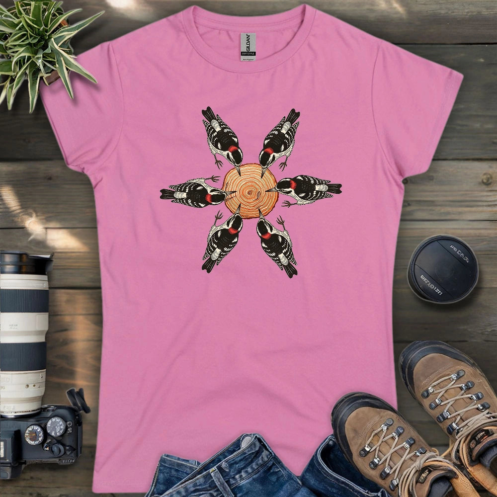 Flower Made Of Woodpeckers Women's T-shirt