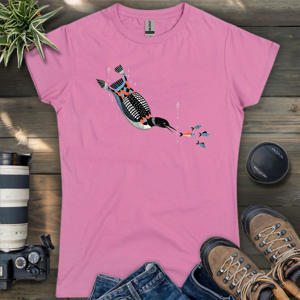 Geometric Loon On The Hunt Women's T-shirt