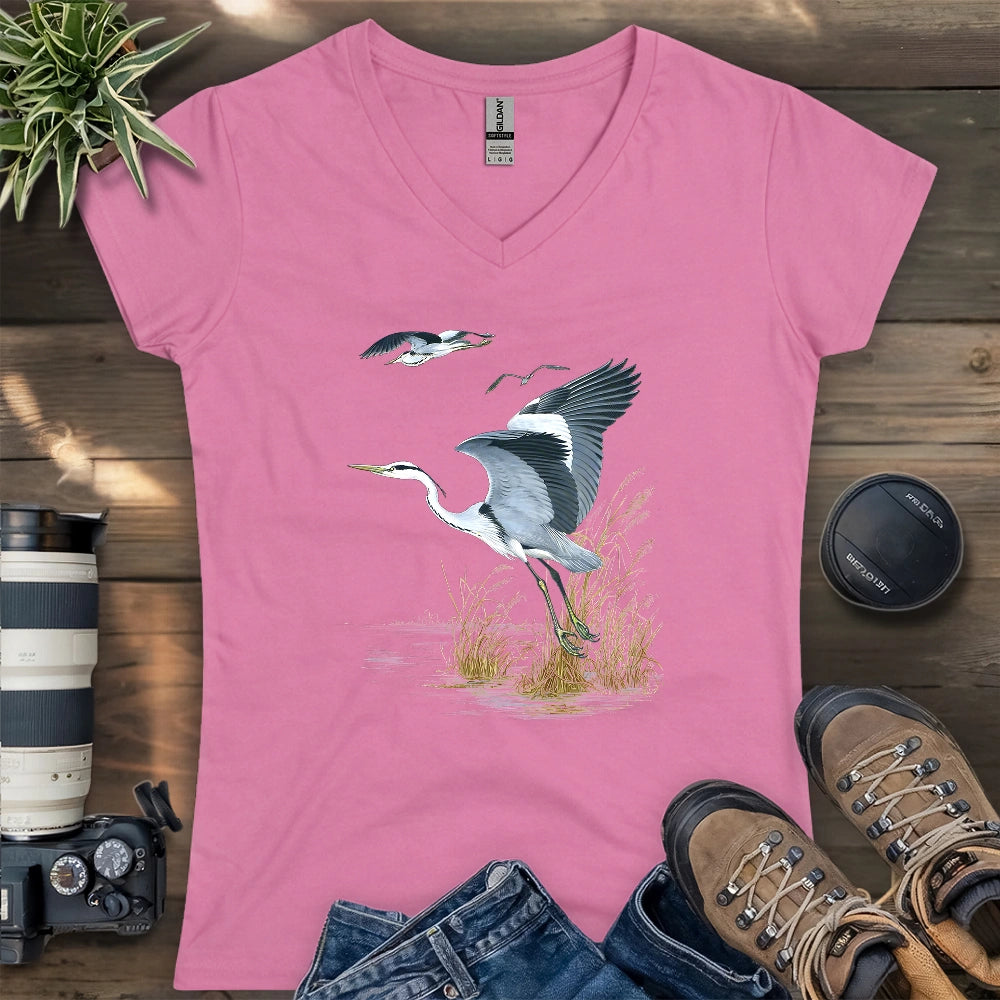 Grace of the Heron Lady V-neck