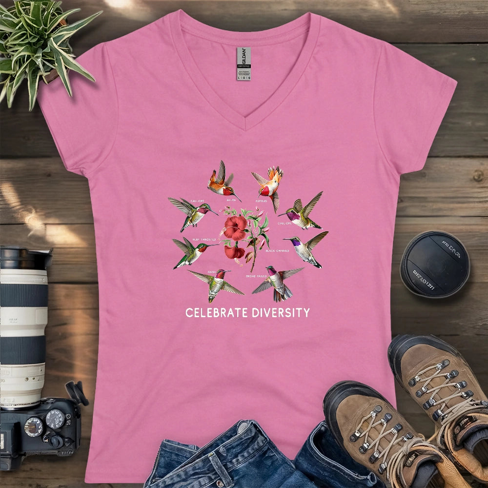 Hummingbird Diversity Lady V-neck