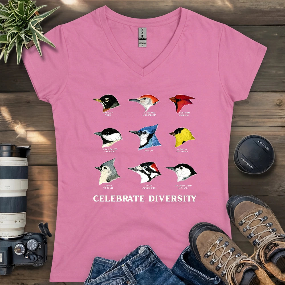 Northern Backyard Birds Lady V-neck