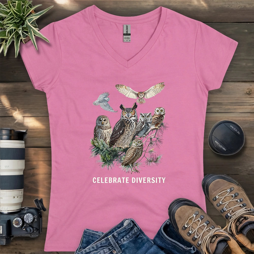Owl Diversity Lady V-neck