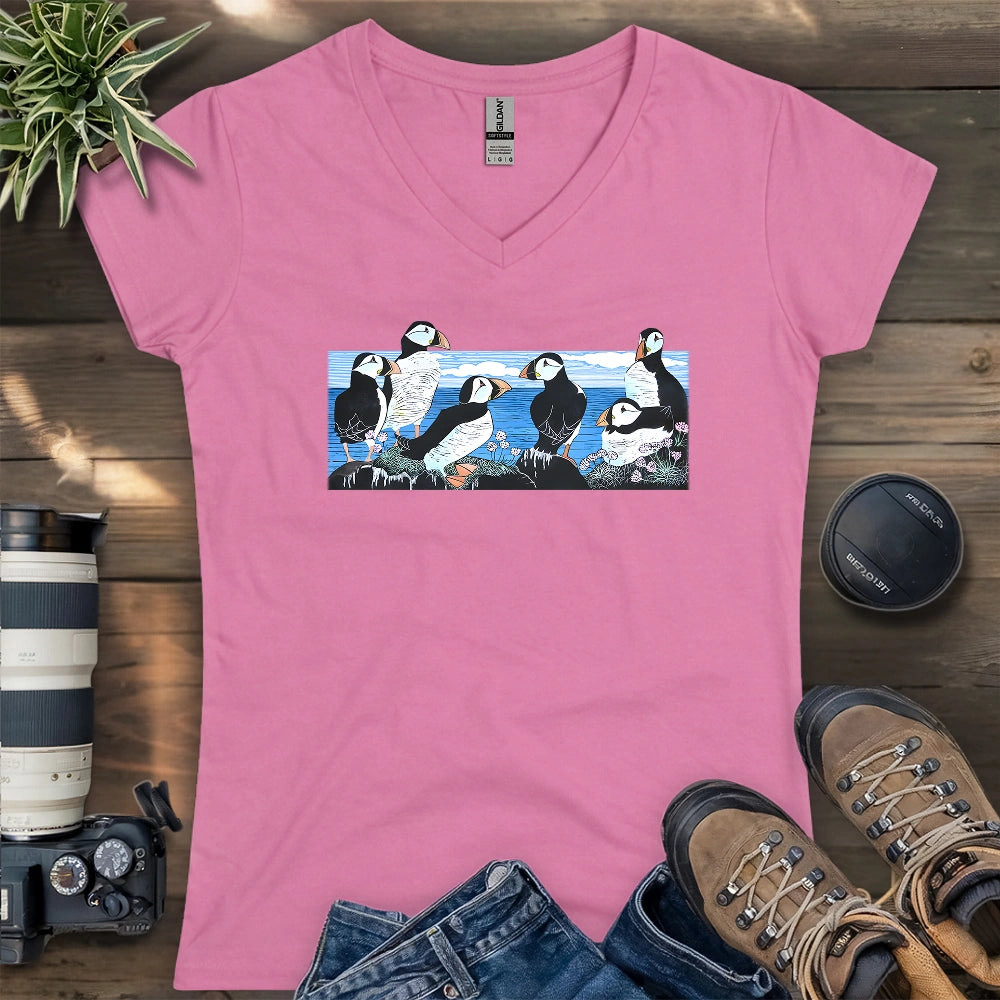Puffin Circle Lady V-neck