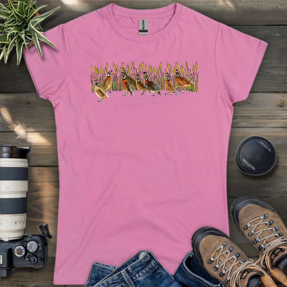 Quails At Wheat Field Women's T-shirt