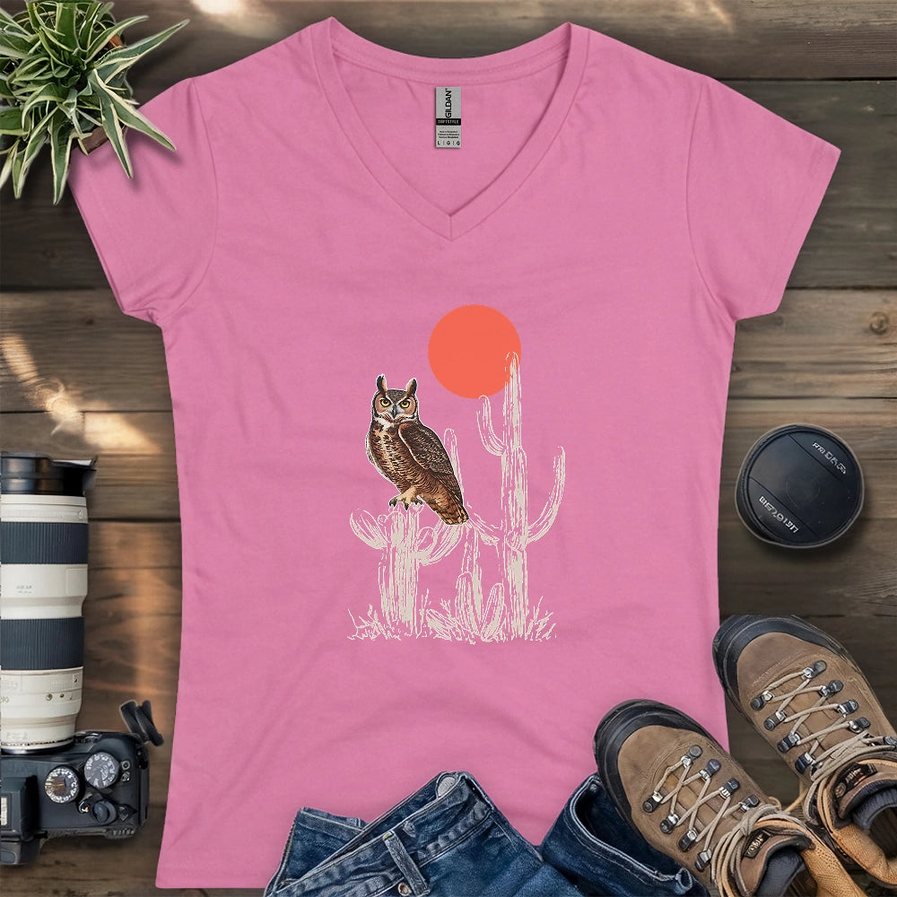 Southern Great Horned Owl Lady V-neck
