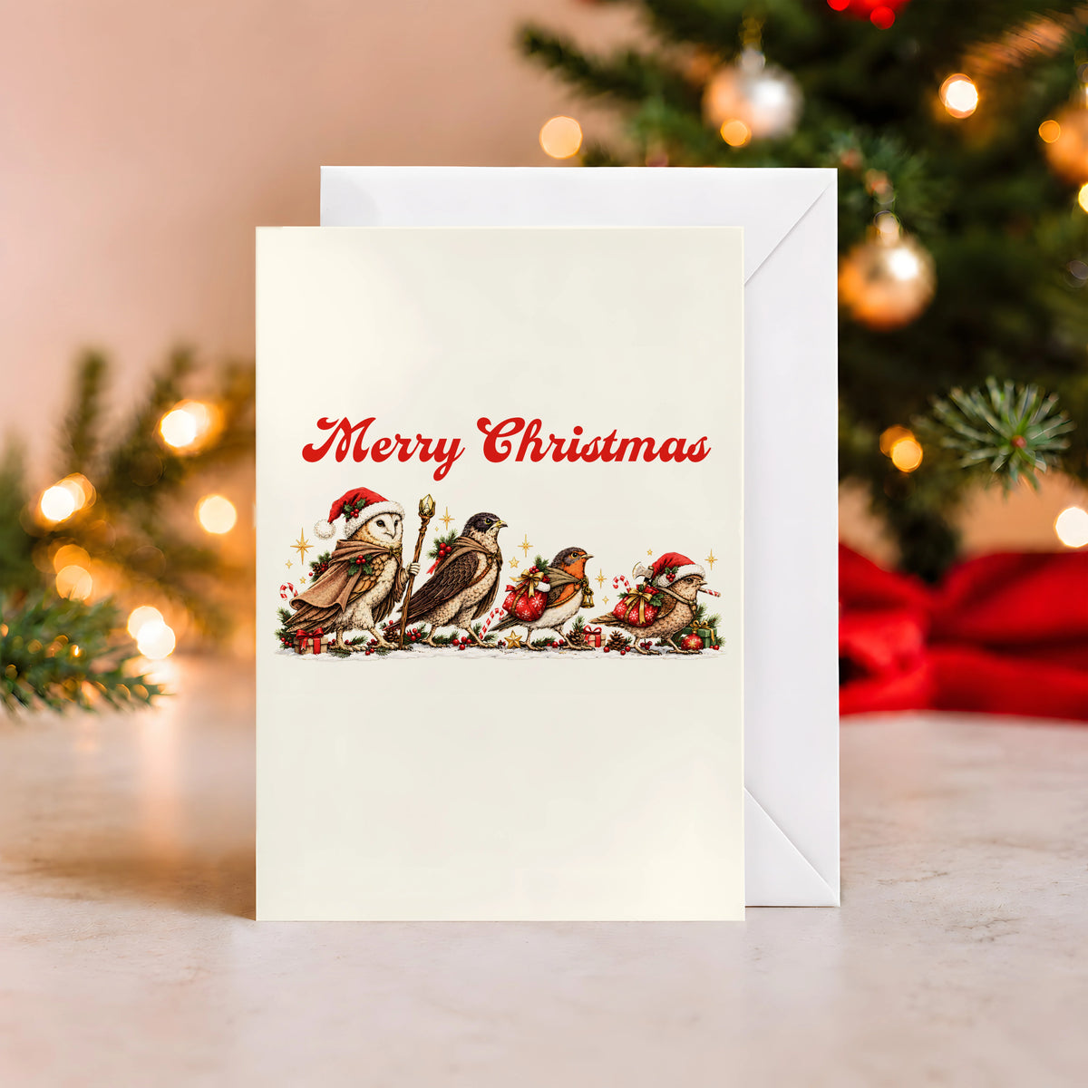 Bird Santa Is Coming Greeting Card