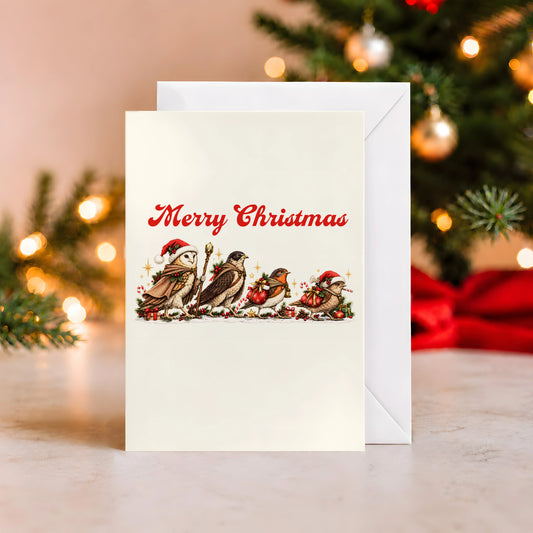 Bird Santa Is Coming Greeting Card