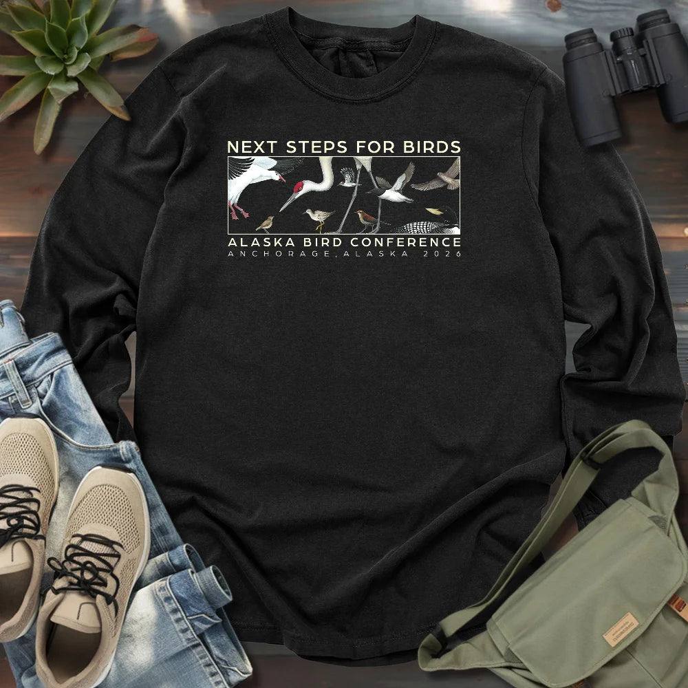 Alaska Bird Conference 2026 Long Sleeve T-shirt (by Julia Ditto)
