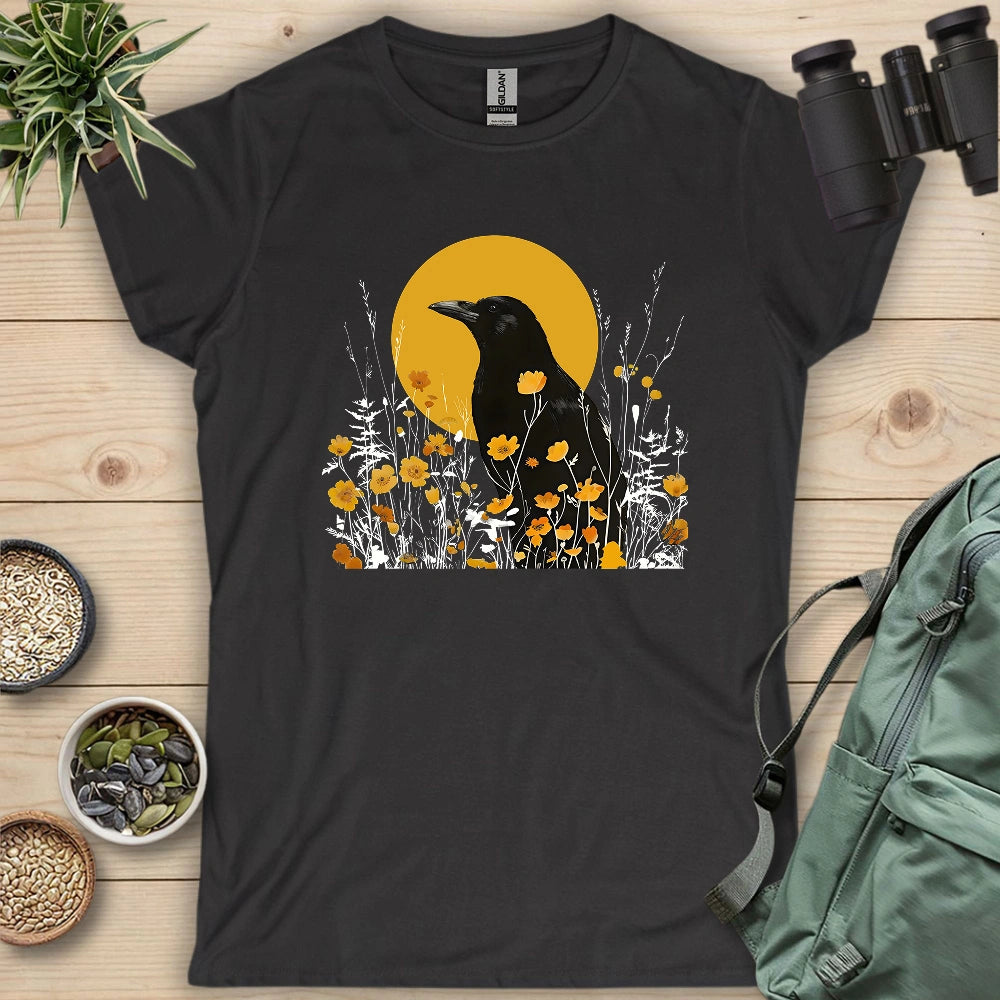 American Crow With Poppies Women's T-shirt