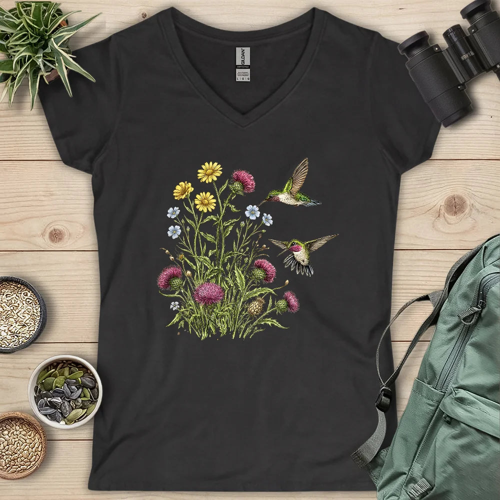 Attracted To Wildflowers Lady V-neck