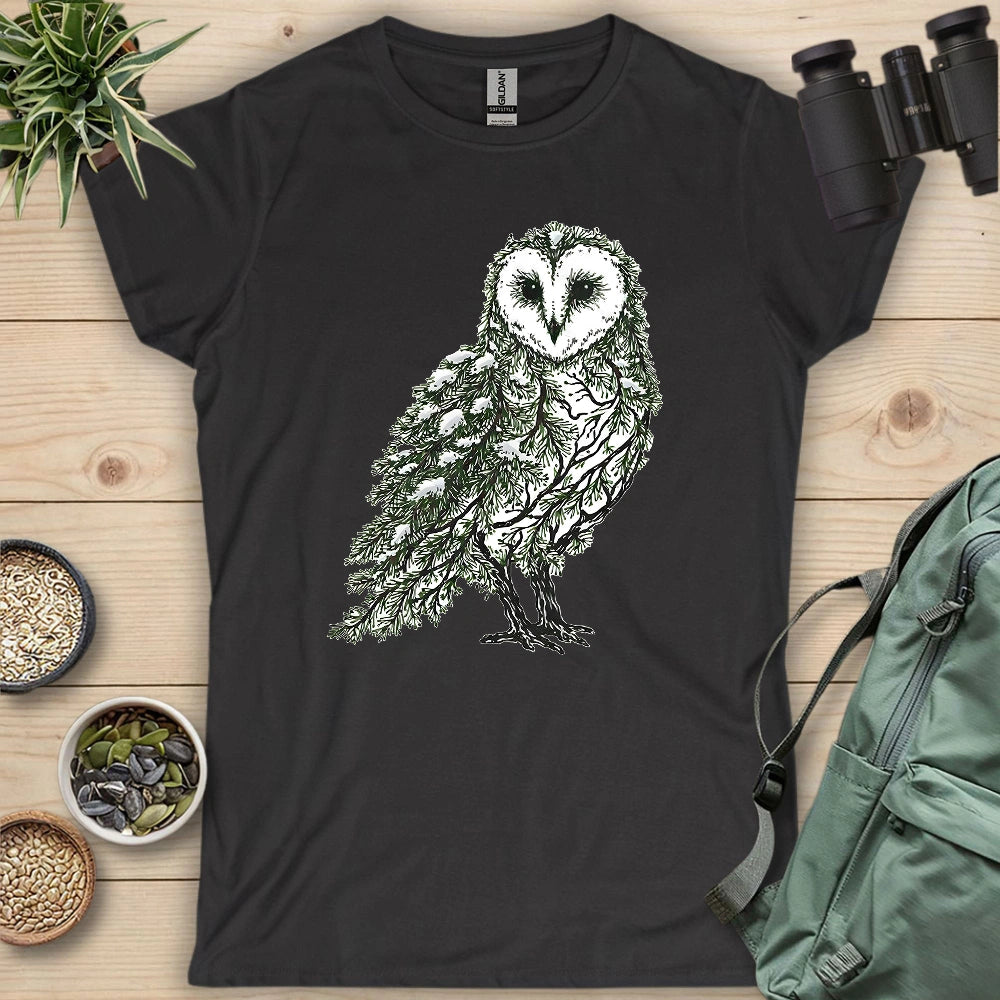 Barn Owl Made By Leaves Women's T-shirt