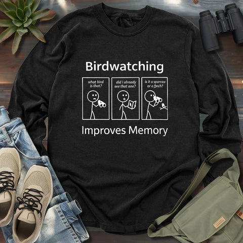 Birdwatching Improve Memory Long Sleeve T-shirt