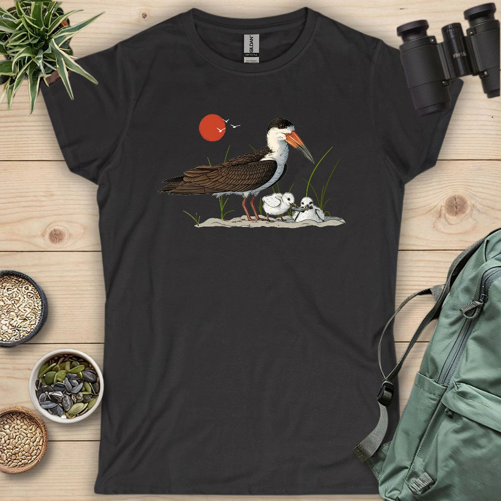Black Skimmer With Chicks Women's T-shirt