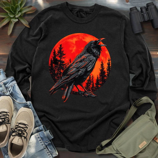 Blood Moon Raven Long Sleeve T-shirt