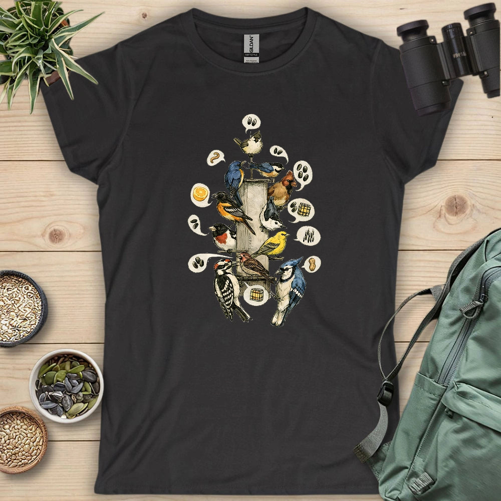 Busy Morning At Feeder Women's T-shirt