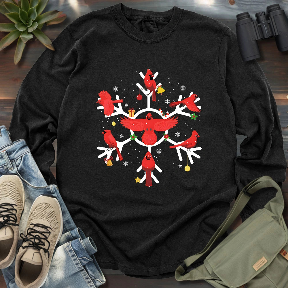 Cardinal Snowflake Long Sleeve T-shirt