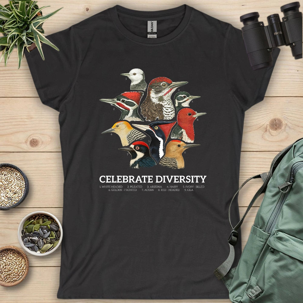 Celebrate Diversity Of Woodpeckers Women's T-shirt