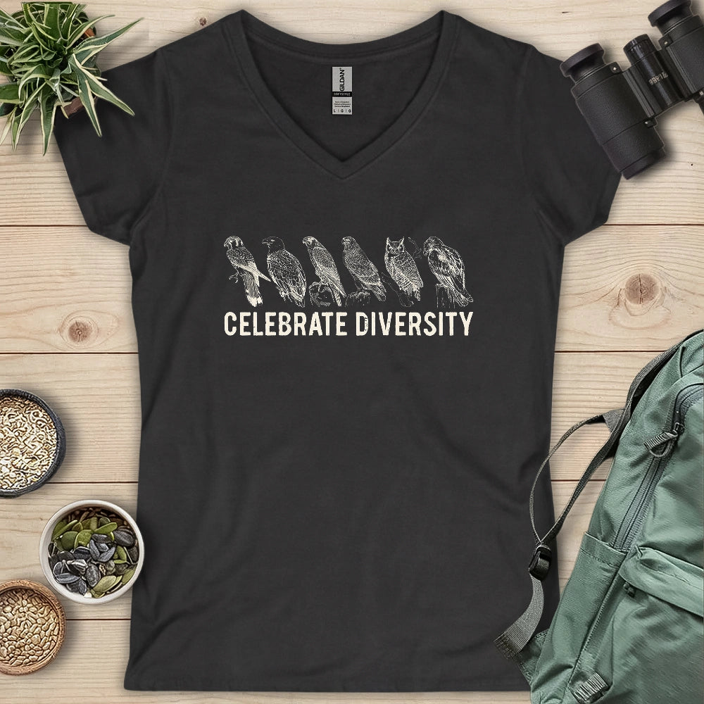 Celebrate Raptor Diversity Lady V-neck