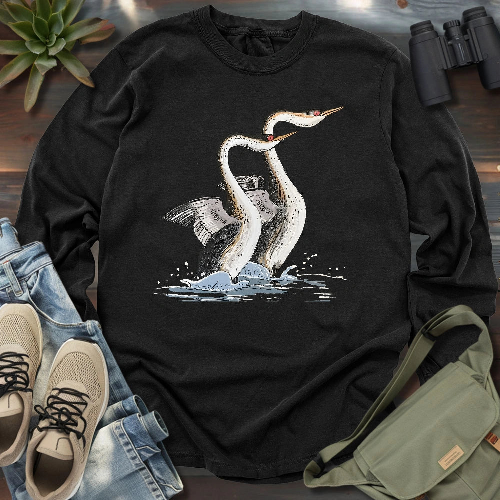 Dancing Grebes Long Sleeve T-shirt