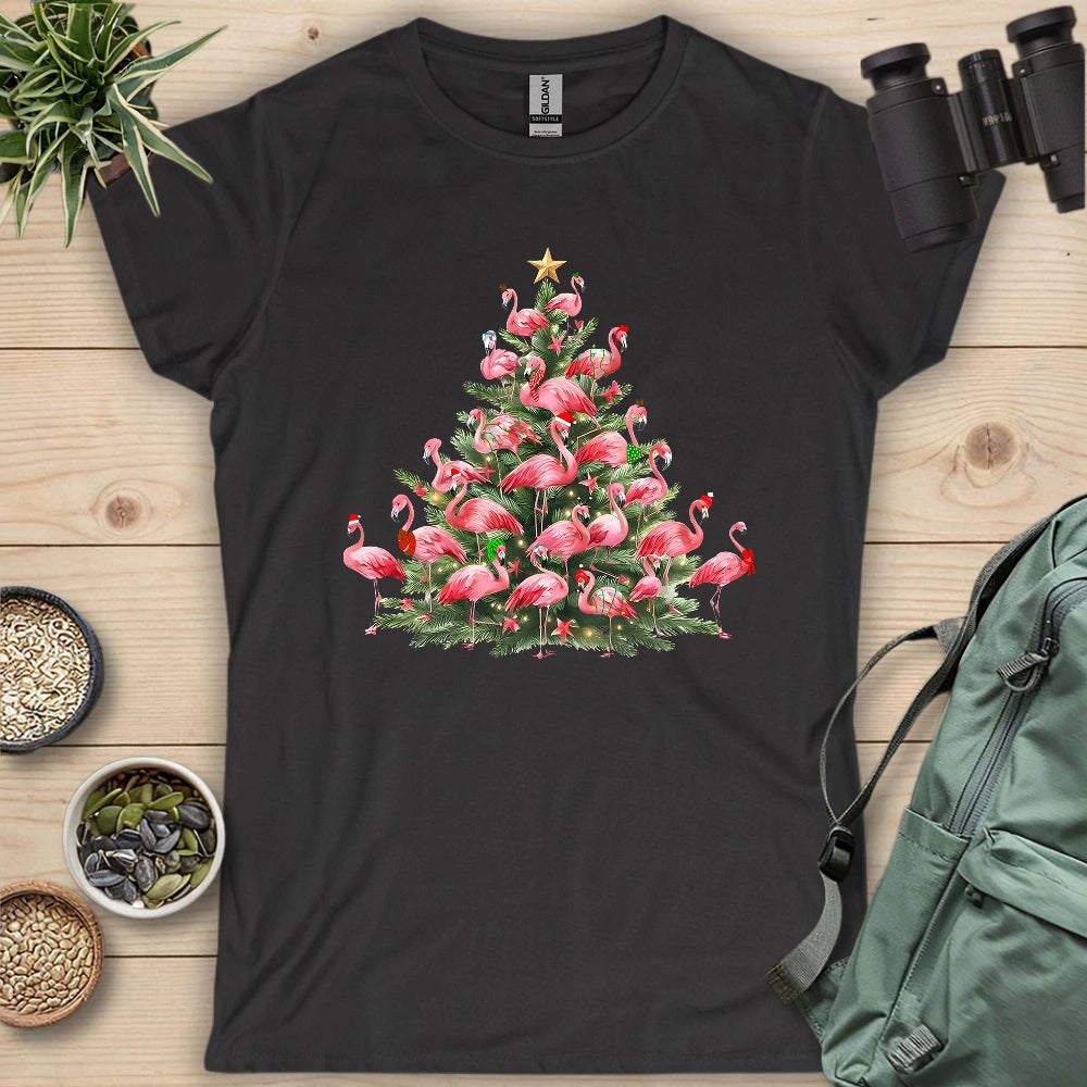 Flamingo Christmas Tree Women's T-shirt