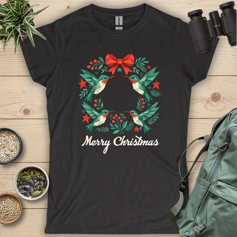 Geometric Hummingbird Wreath Women's T-shirt