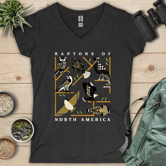 Geometric Raptors Of America Lady V-neck