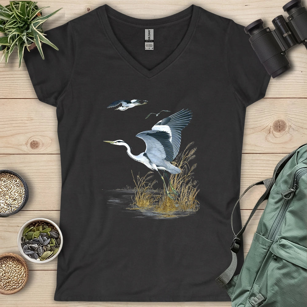 Grace of the Heron Lady V-neck